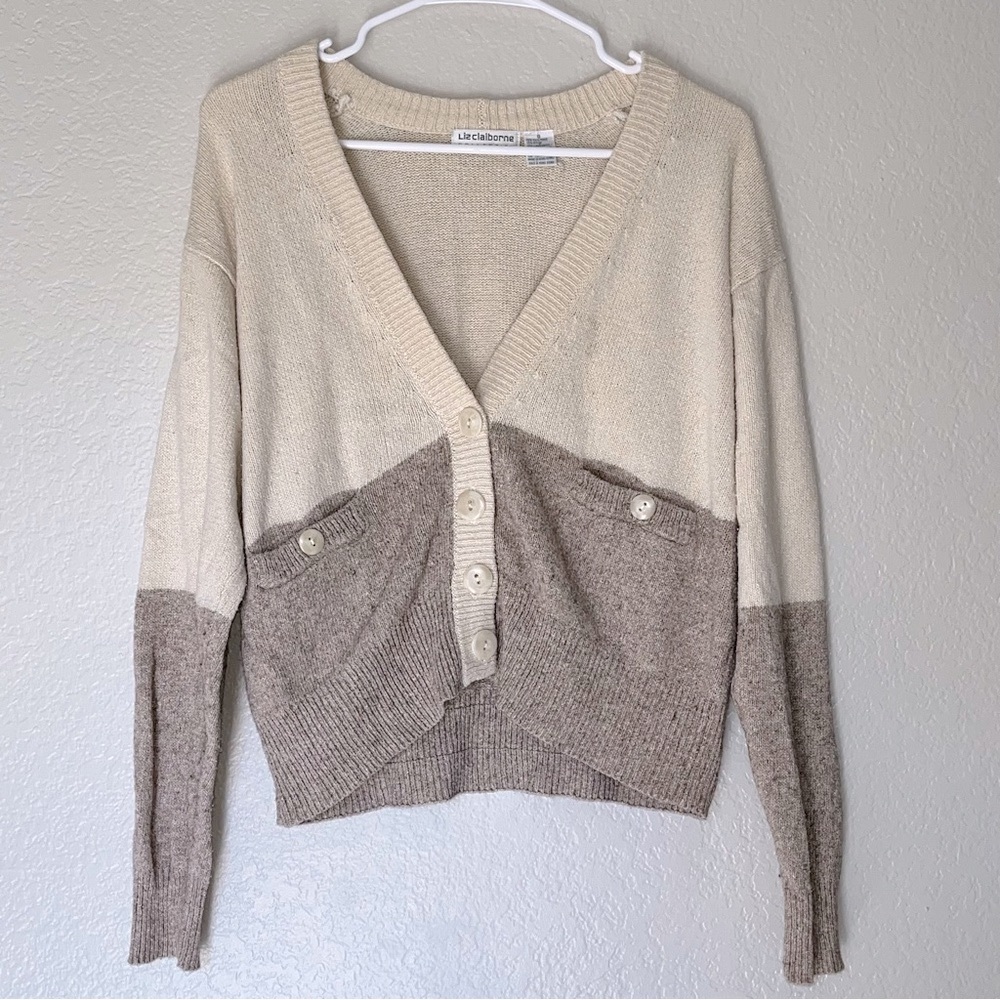Vintage Liz Claiborne Color Block Cardigan